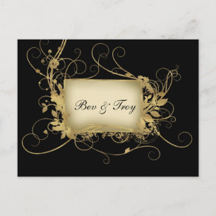 Elegantes Gold- und Schwarz-Swirl-Design - passen  Postkarte
