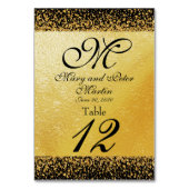 Elegantes Gold und Schwarz Tischnummer (Rückseite)
