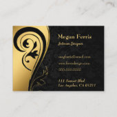 Elegantes Gold und Schwarz Visitenkarte (Rückseite)