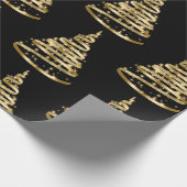 Elegantes Gold und schwarze Ribbon Treff Weihnacht Geschenkpapier (Ecke)