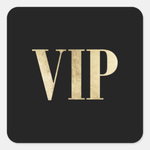 Elegantes Gold und schwarze wichtige Person VIP Quadratischer Aufkleber