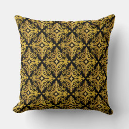 Elegantes Gold und schwarzer Diadem-Entwurf Kissen