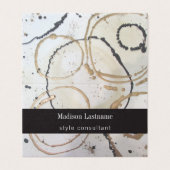 Elegantes Gold und schwarzes abstraktes Visitenkarten (Außenseite Aufgefaltet)