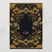 Elegantes Gold und schwarzes Design Menükarte (Rückseite)