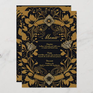 Elegantes Gold und schwarzes Design Menükarte
