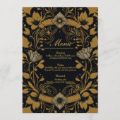 Elegantes Gold und schwarzes Design Menükarte (Vorderseite)