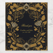 Elegantes Gold und schwarzes Design Weinetikett (Einzelnes Label)