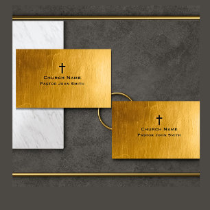 Elegantes Gold und schwarzes Kirchenpastor Christl Visitenkarte