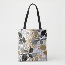 Elegantes Gold und schwarzes Leaf Tasche