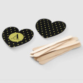 Elegantes Gold- und Schwarzes Sternmuster-Monogram Fächer (Non-assembled)