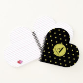Elegantes Gold- und Schwarzes Sternmuster-Monogram Notizblock (Innenseite)