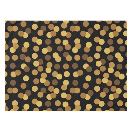Elegantes Gold und schwarzes Tupfen-Muster Tischdecke (Vorderseite (Horizontal))
