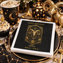 Elegantes Gold- und Schwarzes Widder-Sternzeichen