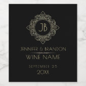 Elegantes Gold und Silber Art Deco Weinetikett (Einzelnes Label)