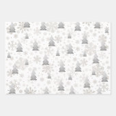 Elegantes Gold und Silber Weihnachtsbaum Snowflake Geschenkpapier Set (Vorderseite 2)