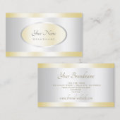Elegantes Gold- und Silbereffektdesign Beruflich Visitenkarte (Vorne/Hinten)