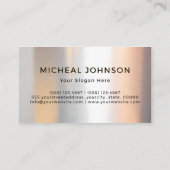 Elegantes Gold und Silbermetall Visitenkarte (Rückseite)