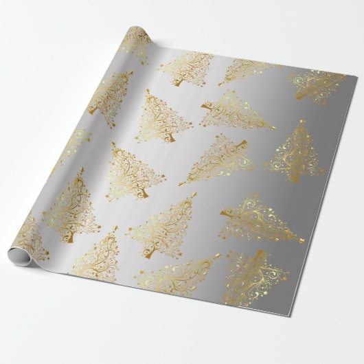 Elegantes Gold- und Silberschmiedemuster Geschenkpapier (Ungerollt)