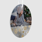 Elegantes Gold- und Silberschneeflocken nach Kunde Ornament (Vorderseite)