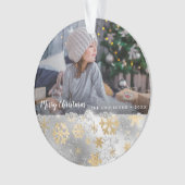 Elegantes Gold- und Silberschneeflocken nach Kunde Ornament (Vorderseite)