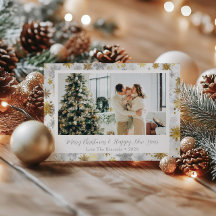 Elegantes Gold und Silver Snowflake Weihnachts-Fot