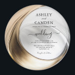 Elegantes Gold und Silver Wedding Einladung Magnet<br><div class="desc">Erstellen Sie Ihre eigene elegante Gold und Silber Circle Wedding Magnet Einladung! Personalisieren Sie dieses Design mit Ihrem eigenen Text. Sie können dieses Design weiter anpassen,  indem Sie auf Wunsch die Schaltfläche "Details bearbeiten" auswählen.</div>
