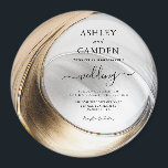 Elegantes Gold und Silver Wedding Einladung Magnet<br><div class="desc">Erstellen Sie Ihre eigene elegante Gold und Silber Circle Wedding Magnet Einladung! Personalisieren Sie dieses Design mit Ihrem eigenen Text. Sie können dieses Design weiter anpassen,  indem Sie auf Wunsch die Schaltfläche "Details bearbeiten" auswählen.</div>