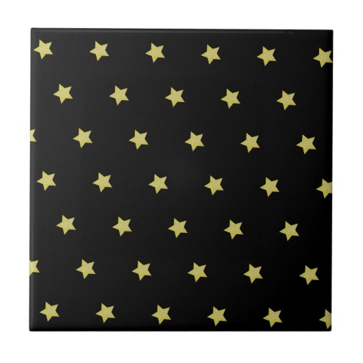 Elegantes Gold- und Sternmuster Fliese (Vorderseite)