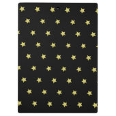 Elegantes Gold- und Sternmuster-Monogramm Klemmbrett (Rückseite)