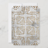 Elegantes Gold und Verziertes Party für die Pensio Einladung (Rückseite)