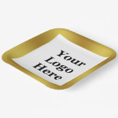 Elegantes Gold und Weiß Ihr Logo hier Vorlage Pappteller (Gewinkelt)