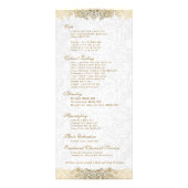Elegantes Gold und Weiß Paisley Spitzen-Muster Werbekarte (Hinten)