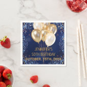 Elegantes Gold und weiße Balloons zum Blitzen Serviette (Beispiel)