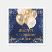 Elegantes Gold und weiße Balloons zum Blitzen Serviette (Vorderseite)