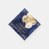 Elegantes Gold und weiße Balloons zum Blitzen Serviette (Ecke)