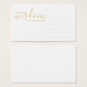 Elegantes Gold und weiße Hochzeiten Worte der Weis (Vorne & Hinten)