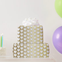 Elegantes Gold und weiße Hochzeitsherzen