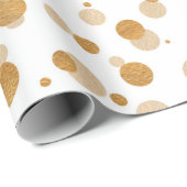 Elegantes Gold und weiße Weihnachten Geschenkpapier (Rolleneckpunkt)