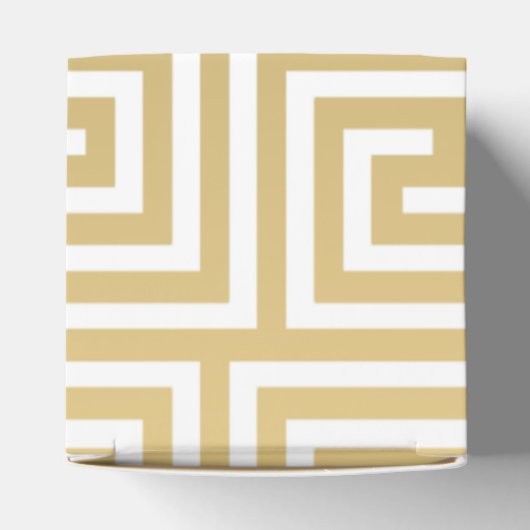 Elegantes Gold- und Weißgriechisches Schlüsselmust Geschenkschachtel (Oben)