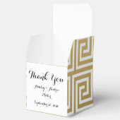 Elegantes Gold- und Weißgriechisches Schlüsselmust Geschenkschachtel (Geöffnet)