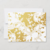 Elegantes Gold und Weißkirsche Blossom Oriental Save The Date (Rückseite)