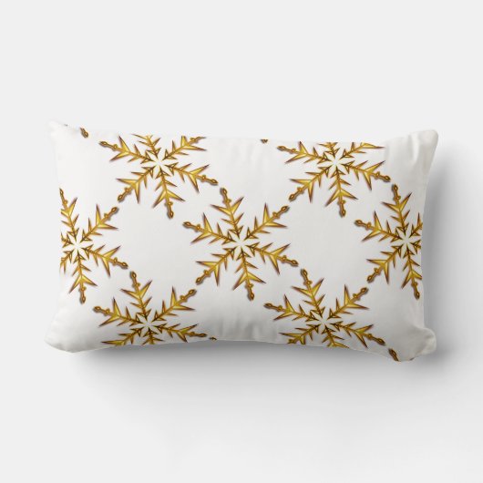 Elegantes Gold und White Frohe Weihnachten Lendenkissen (Rückseite)