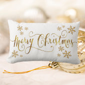 Elegantes Gold und White Frohe Weihnachten Lendenkissen