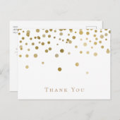 Elegantes Gold und White Wedding Vielen Dank Postkarte (Vorne/Hinten)
