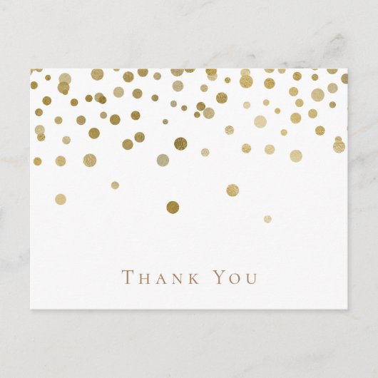 Elegantes Gold und White Wedding Vielen Dank Postkarte (Vorderseite)