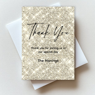 Elegantes Gold-Unechtes Glitter Funkeln Danke Karte