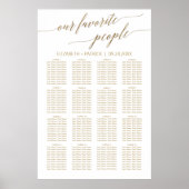 Elegantes Gold - unsere beliebte Sitzkarte Poster (Vorne)