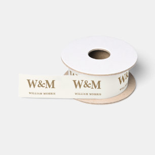 Elegantes Gold-Unternehmenslogo Geschäftsmarke Satinband