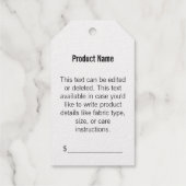 Elegantes Gold Unterstreichen des Vorlagenpreises Geschenkanhänger (Rückseite)