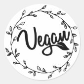 Elegantes Gold Vegan Leaf Runder Aufkleber (Vorderseite)